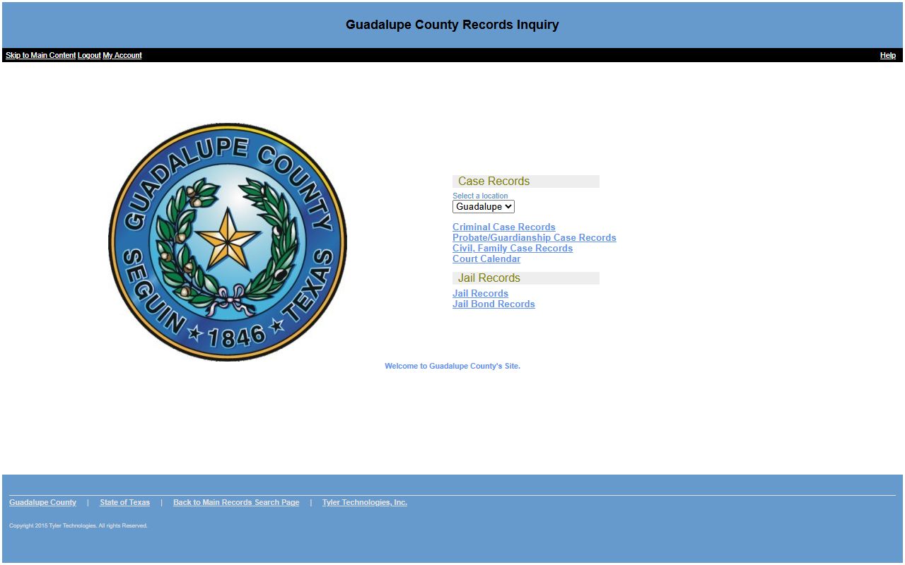 Guadalupe County court records after arrest Tyler PublicAccess portal
