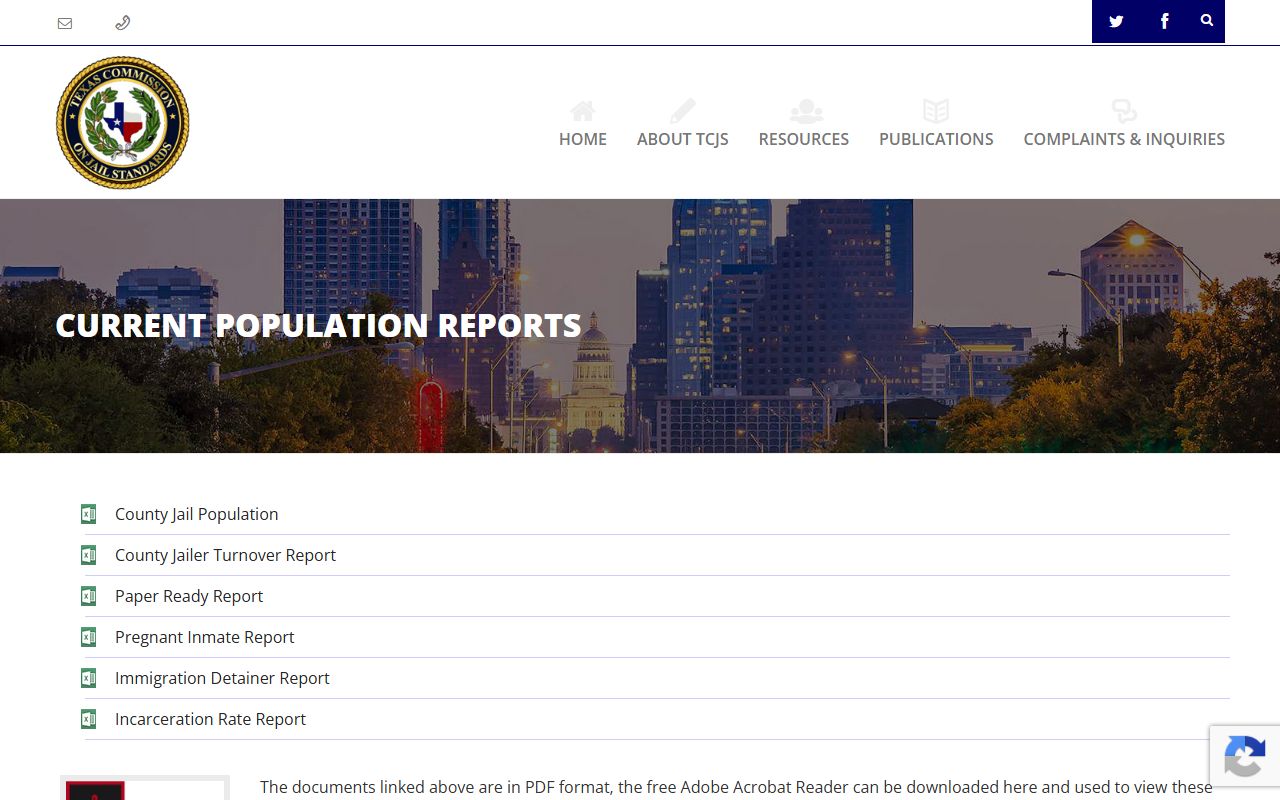 Guadalupe County inmate population TCJS population reports